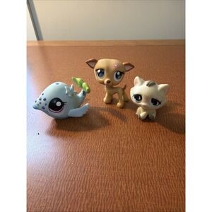 Littlest Pet Shop Kitten 563, Whale 1675, Greyhound 498